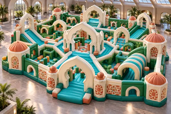 Lost Water Gardens Adventure — Al-Andalusia inflatable concept visualisation, not an installed attraction