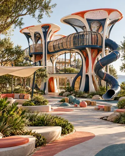 Original AG architectural concept for custom / bespoke design: Original environments shaped around your site and story. Artistic visual; technical design and suitability pending.