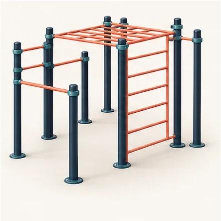 AG Motion Calisthenics — original isolated AG concept illustration; not a production specification.