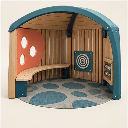 AG Quiet Play Alcove — original isolated AG concept illustration; not a production specification.