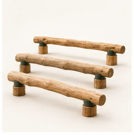 AG Grove Log Balance — original isolated AG concept illustration; not a production specification.