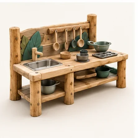 AG Grove Mud Kitchen — original isolated AG concept illustration; not a production specification.