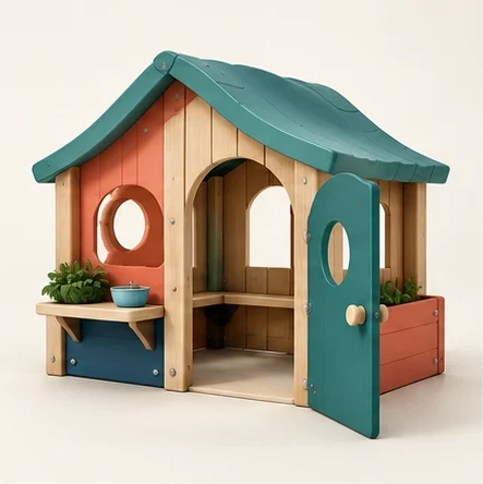 AG Little Worlds Playhouse — original isolated AG concept illustration; not a production specification.